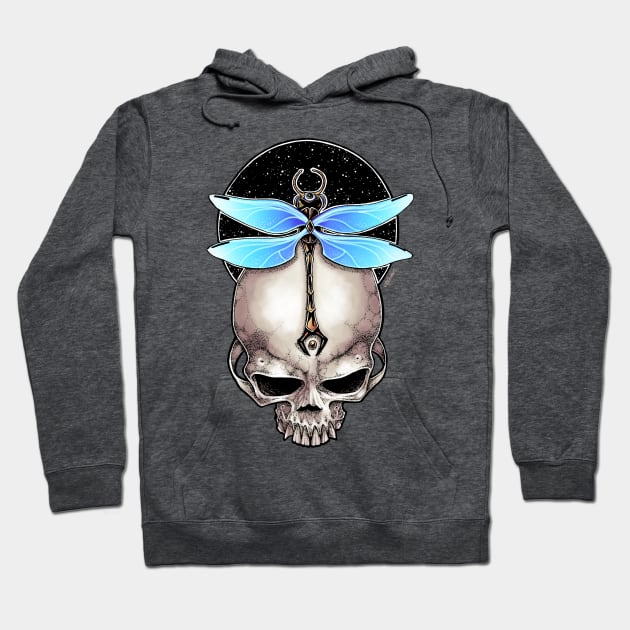 Awakened - Dragonfly Skull Hoodie by Indi Martin